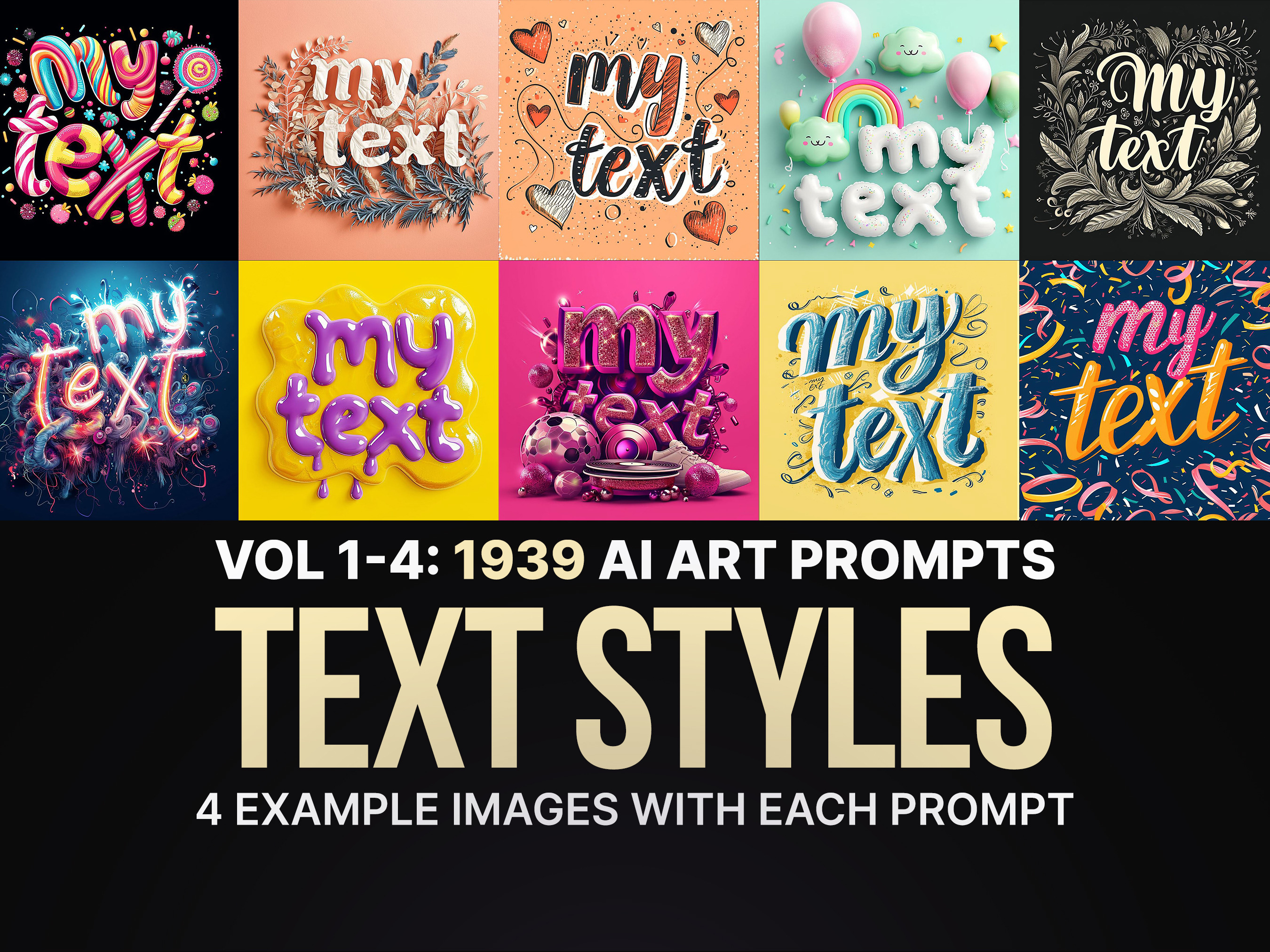 1939 Text Style Prompts: Vol 1-4, a Decorative Illustration by Sevenstyles