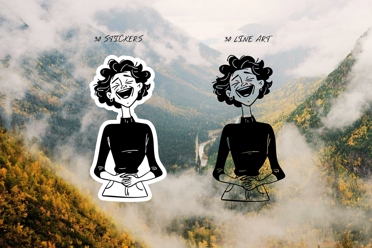 Midlife Women: Hand-Drawn Line Art, a Person Illustration by Veyla (Photo 2 of 11)