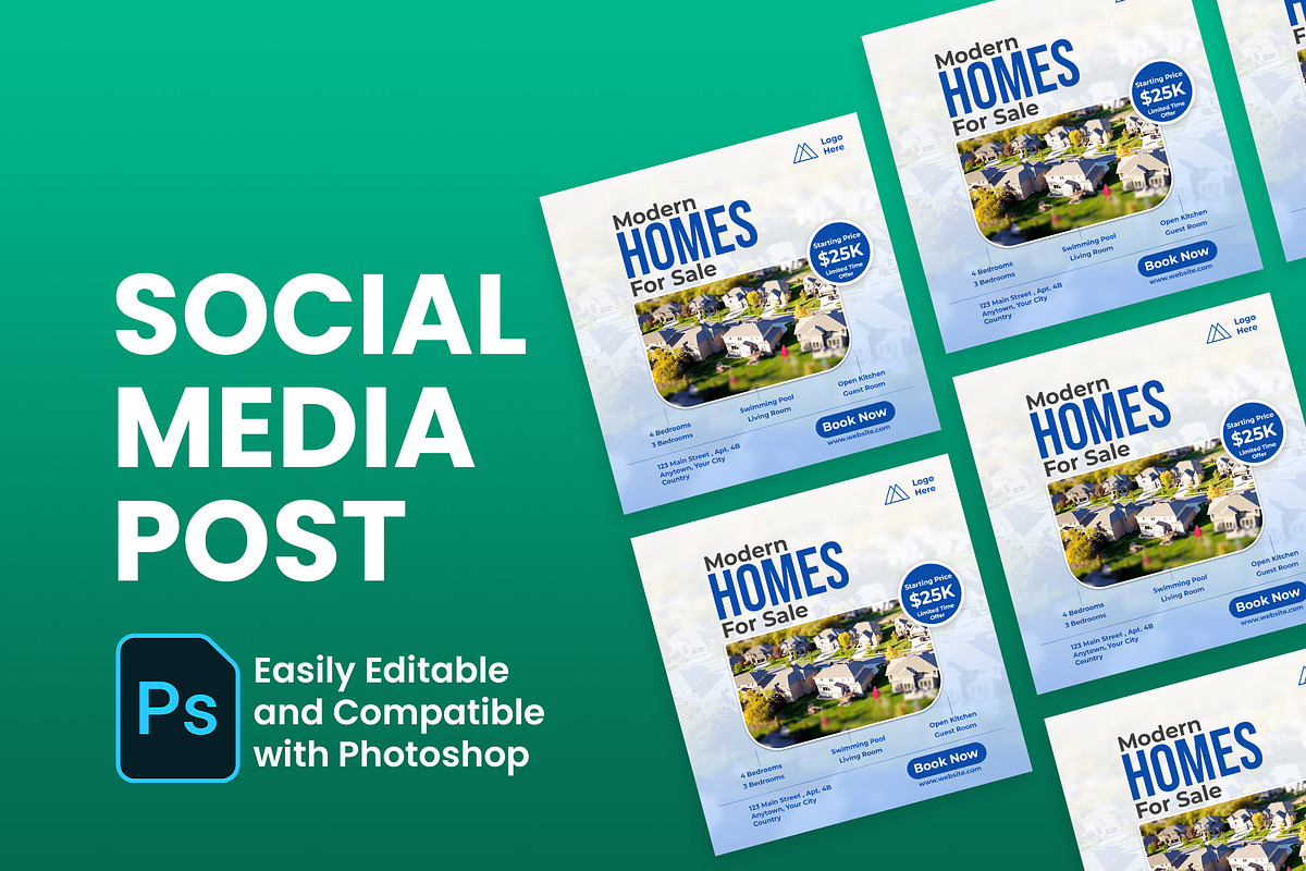 Real Estate Social Media Template, a Social Media Template by designsprout (Photo 2 of 2)