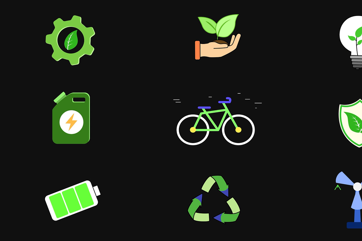 Eco Energy Icons | Motion Graphics, a Graphic by FlashFXbox (Photo 1 of 2)