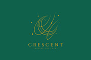 Crescent Moon Logo Abstract Line Art, a Branding & Logo Template by Signatoro (Thumbnail 2 of 3)