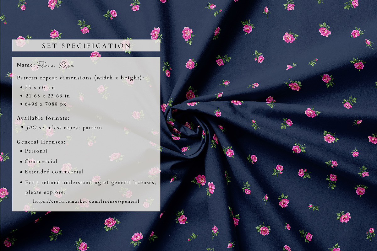 Flora Rose, Watercolor Floral Roses, a Pattern Graphic by Marchel Studio (Photo 3 of 3)