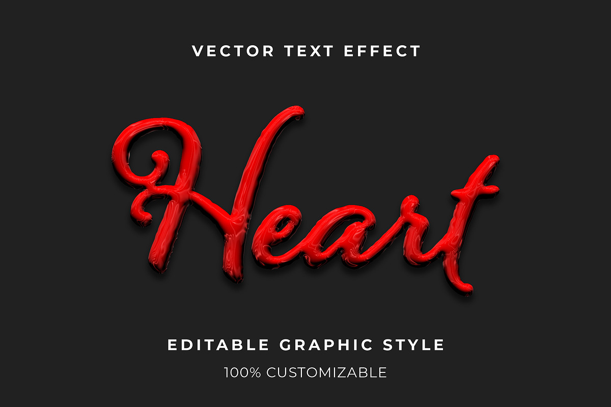 Glossy Red Script Text Effect
