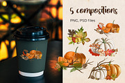 Autumn Watercolor clipart, a Seasonal Illustration by OZartRoom (Thumbnail 2 of 11)