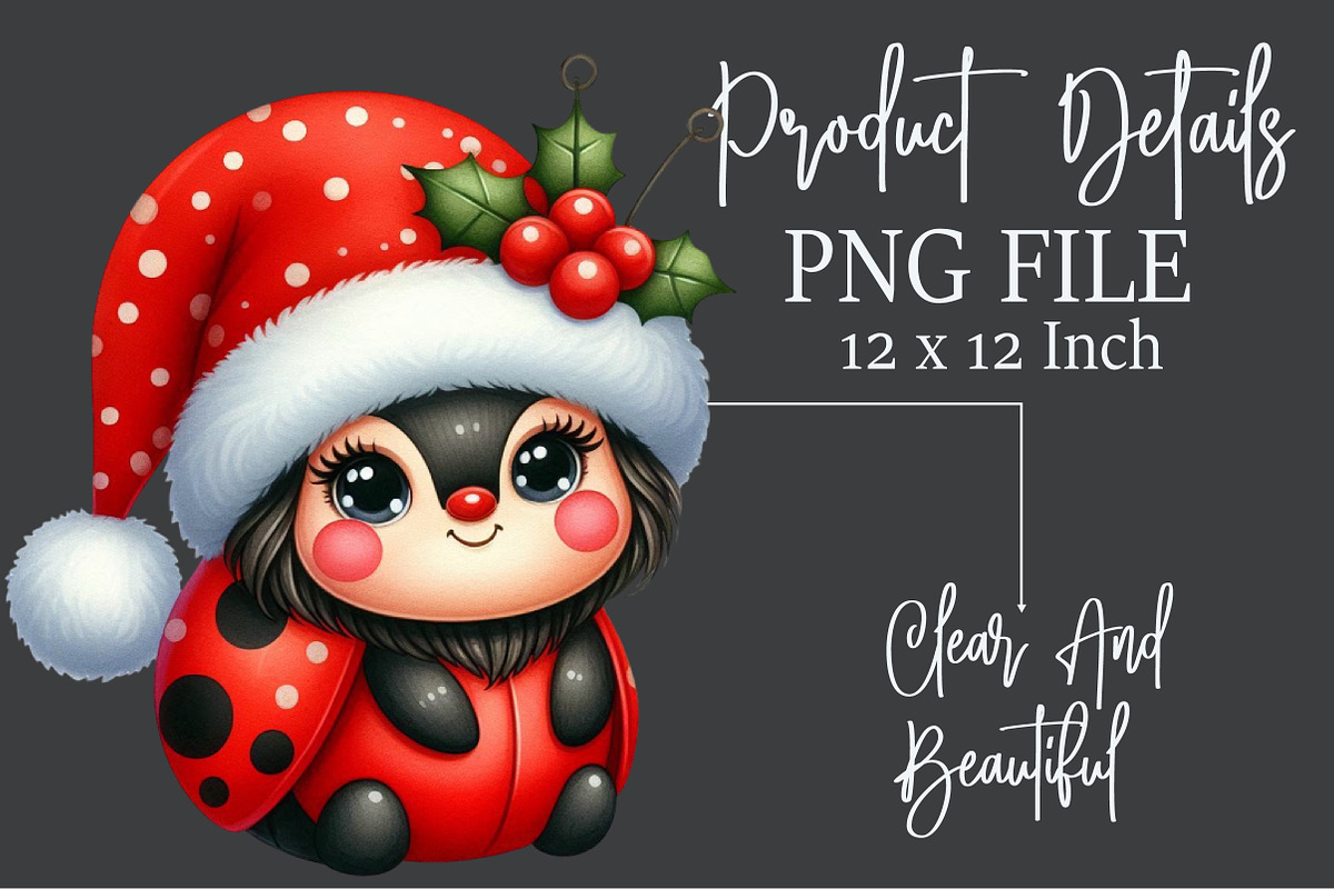 Christmas Cute Ladybug Clipart, an Illustration by Rose Art (Photo 4 of 4)