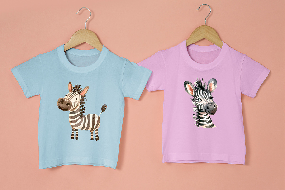 Watercolor zebra clipart, an Illustration by Idressart (Photo 4 of 10)