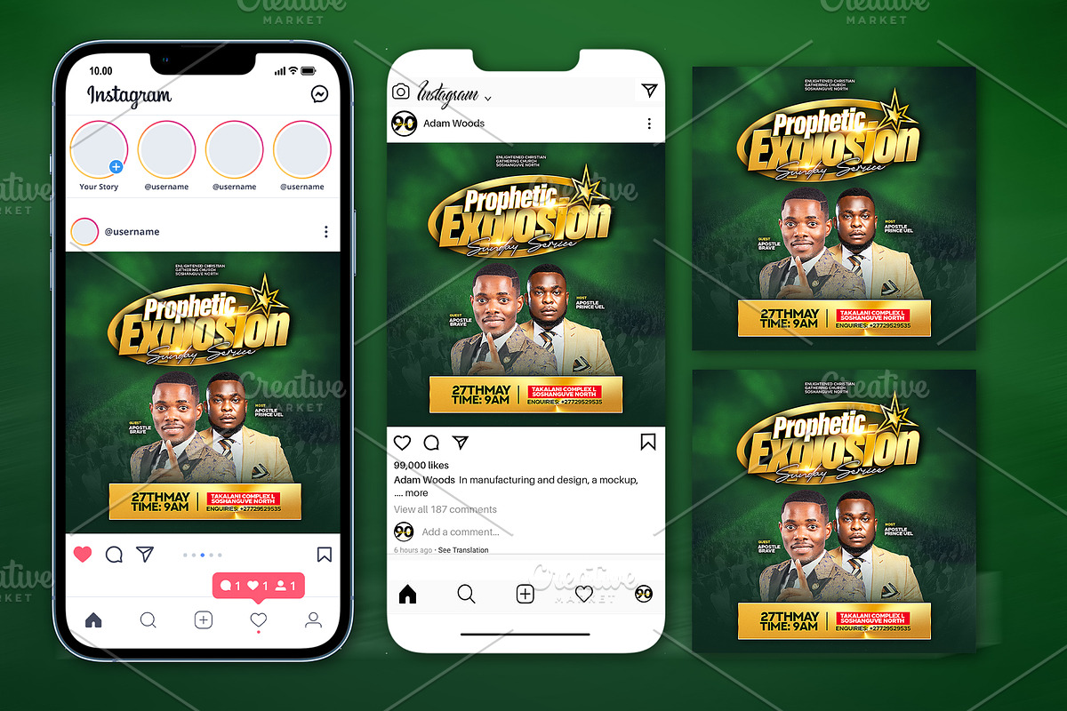 Prophetic Explosion Church Flyer PSD, a Social Media Template by church flyer templates (Photo 5 of 8)