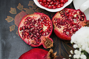 Pomegranate coffee tray stock photo containing pomegranate and coffee tray