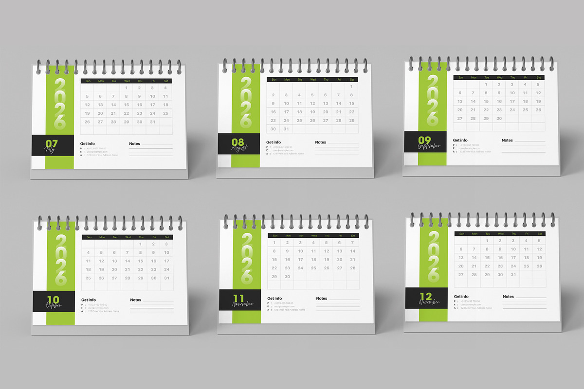 Modern Desk Calendar 2026 Template, a Stationery Template by MightyDesign (Photo 4 of 7)