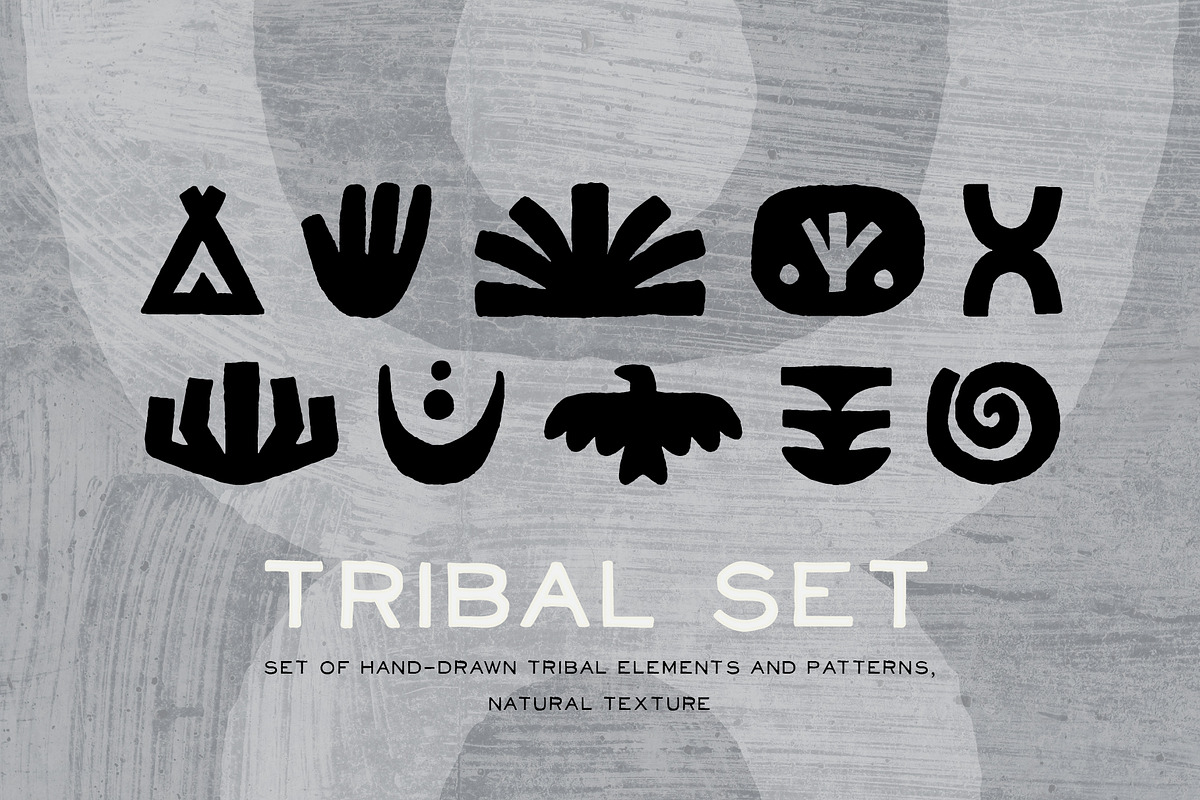TRIBAL SET | Graphic collection, a Decorative Illustration by katieromanoff_art (Photo 1 of 12)