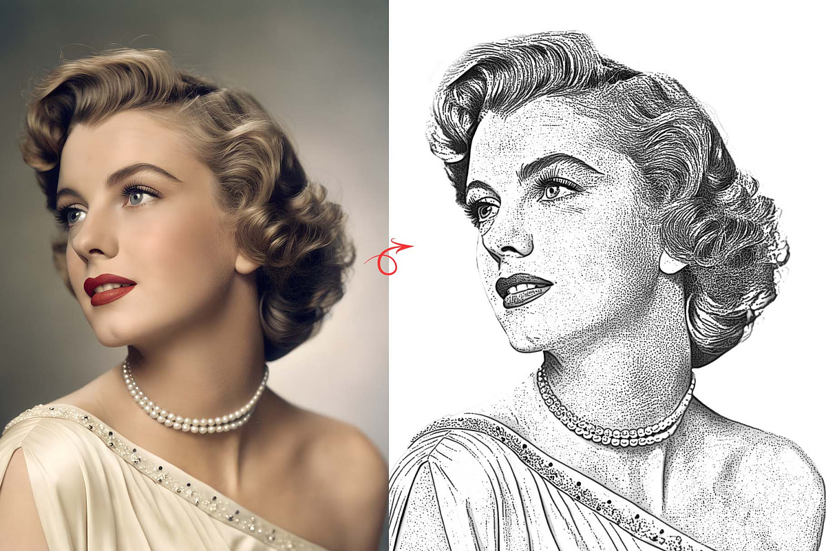Elegant Line Art Sketch Action, an Action Add-On by MRI STUDIO (Photo 19 of 21)