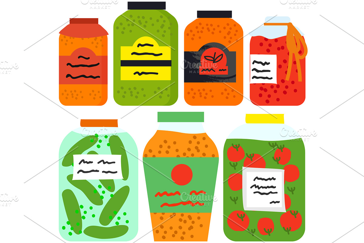 Pickled vegetables, cucumbers, a Food Illustration by robuart