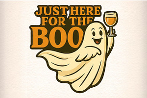 Just Here for the Boo PNG, an Illustration by Craft Nest
