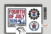 4th July 2026 Event Badge EPS Bundle, an Object Graphic by NH graphic (Thumbnail 3 of 10)