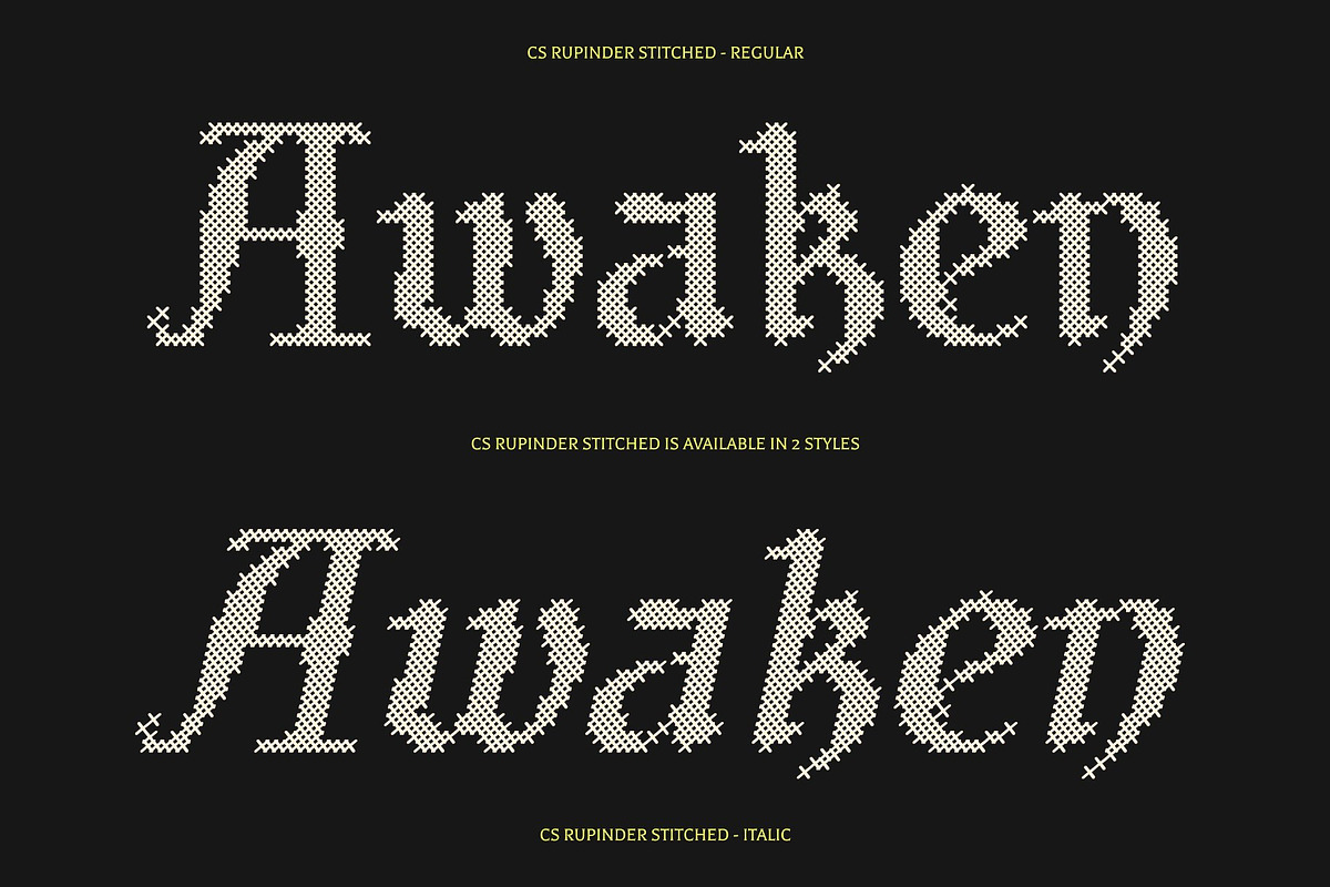 CS Rupinder Stitched, a Blackletter Font by Craft Supply Co. (Photo 3 of 8)