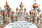 whimsical summer sandcastle clipart, an Illustration by GatewayDesign (Thumbnail 1 of 7)