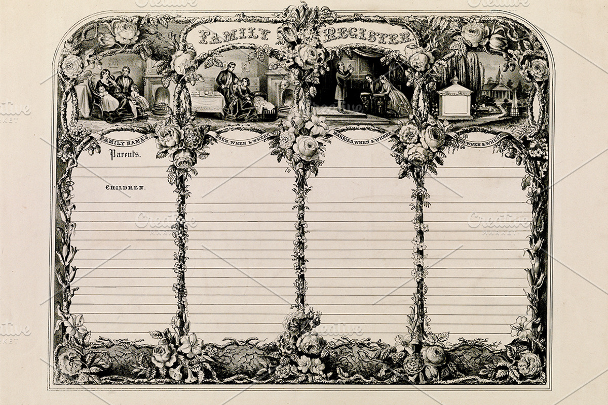 Antique Family Records - Blank, an Illustration by Blue Line Design (Photo 6 of 10)