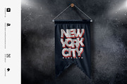 Flag Pennant Hanging Mock-up, a Product Mockup by Mock-up Store (Thumbnail 4 of 6)