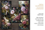 Rococo Flowers & Animals Postcards, an Animal Illustration by The Dutch Lady Designs (Thumbnail 6 of 7)