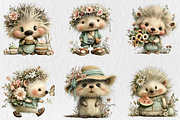 Whimsical Summer Hedgehog Clipart, a Seasonal Illustration by Rose Art (Thumbnail 2 of 6)