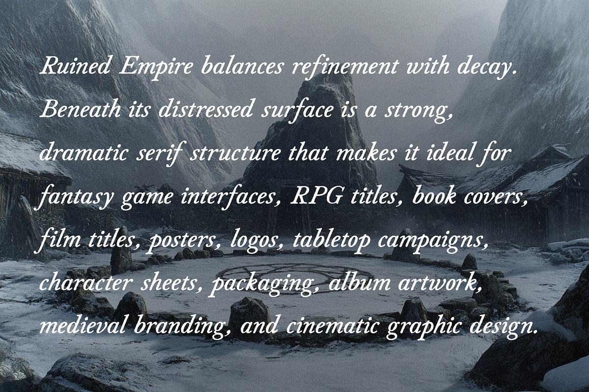 Ruined Empire - Dark Fantasy Font, a Serif Font by HipFonts (Photo 11 of 11)