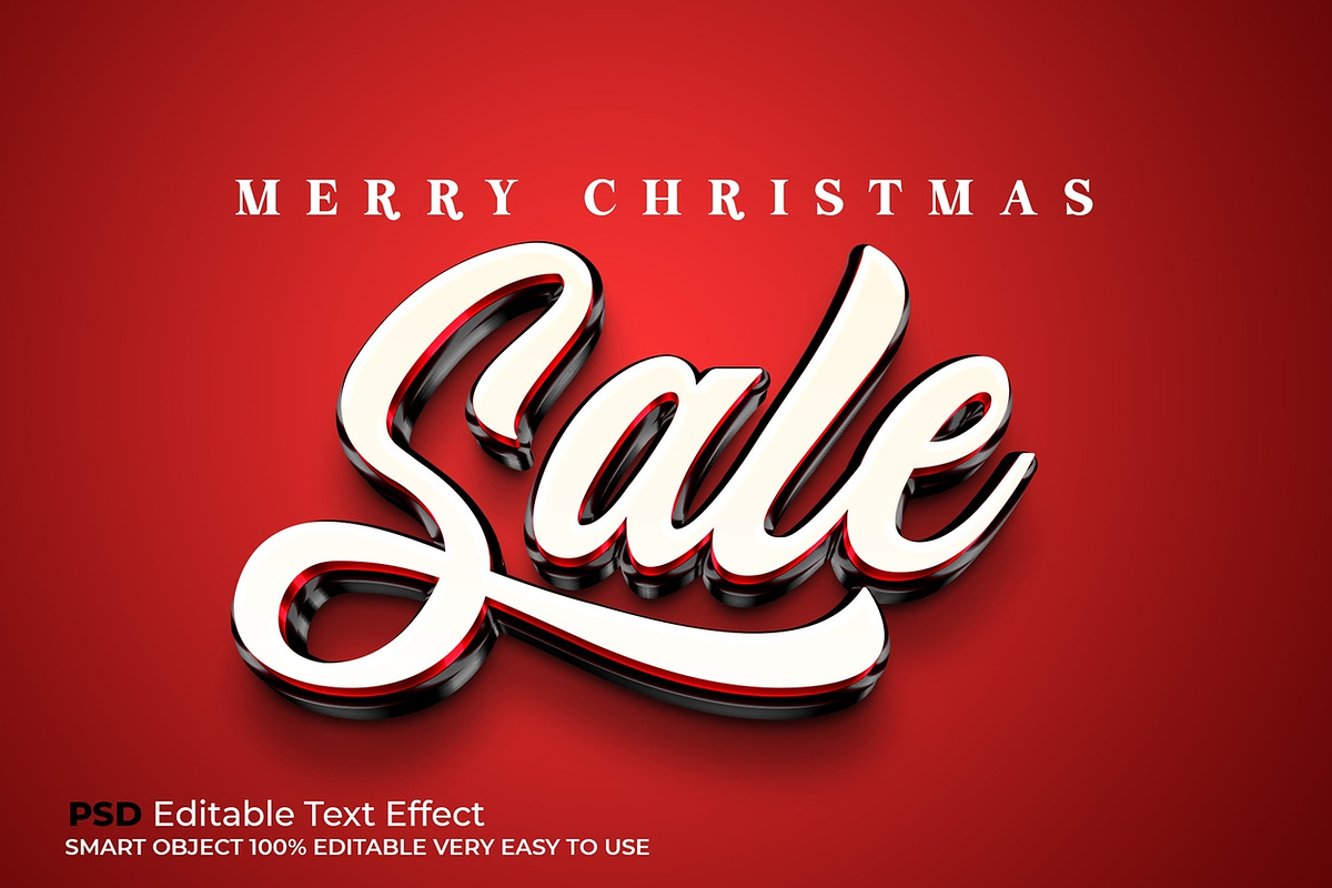 Christmas Sale Script Chrome Text PS, a Layer Style Add-On by Design Fly