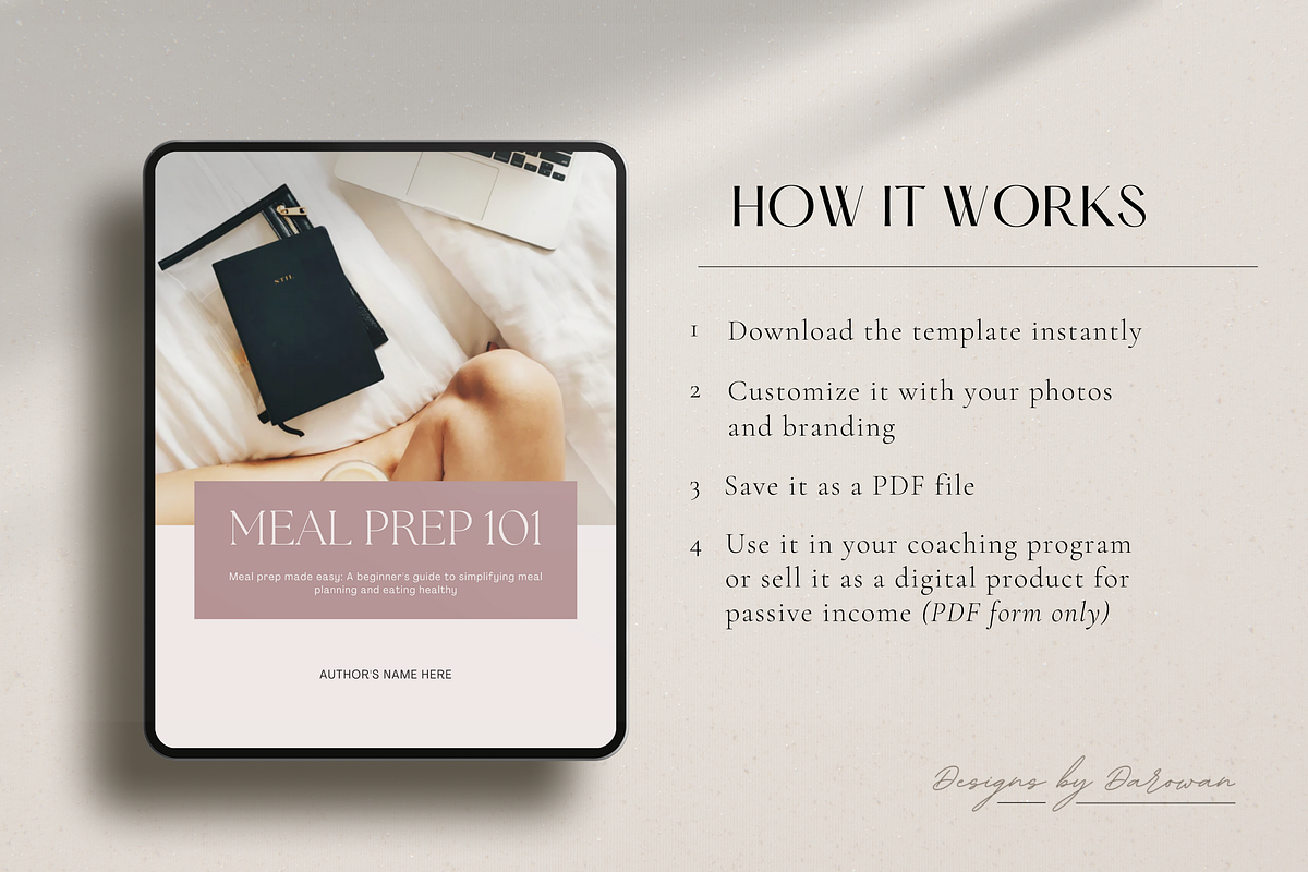 Meal Prep eBook and Workbook | Canva, a Magazine Template by Designs by Darowan (Photo 9 of 10)