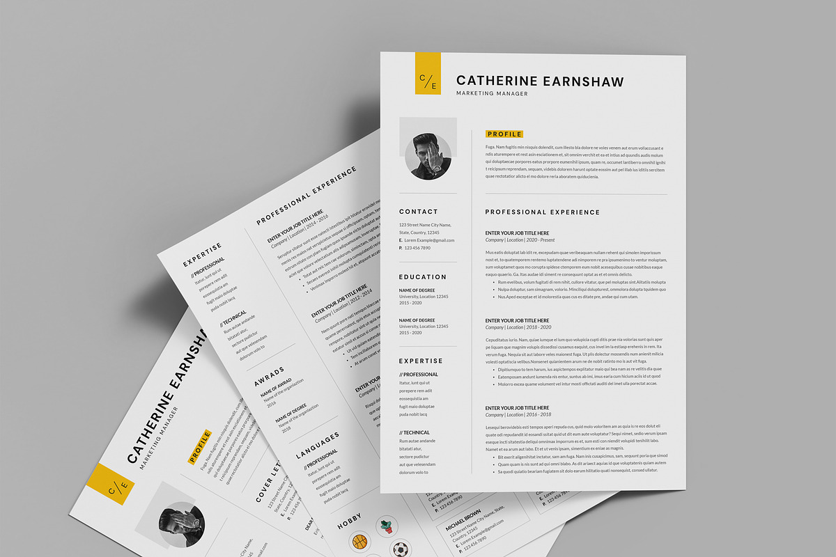 Marketing Manager Resume Template, a Resume Template by PixelStudio (Photo 3 of 9)