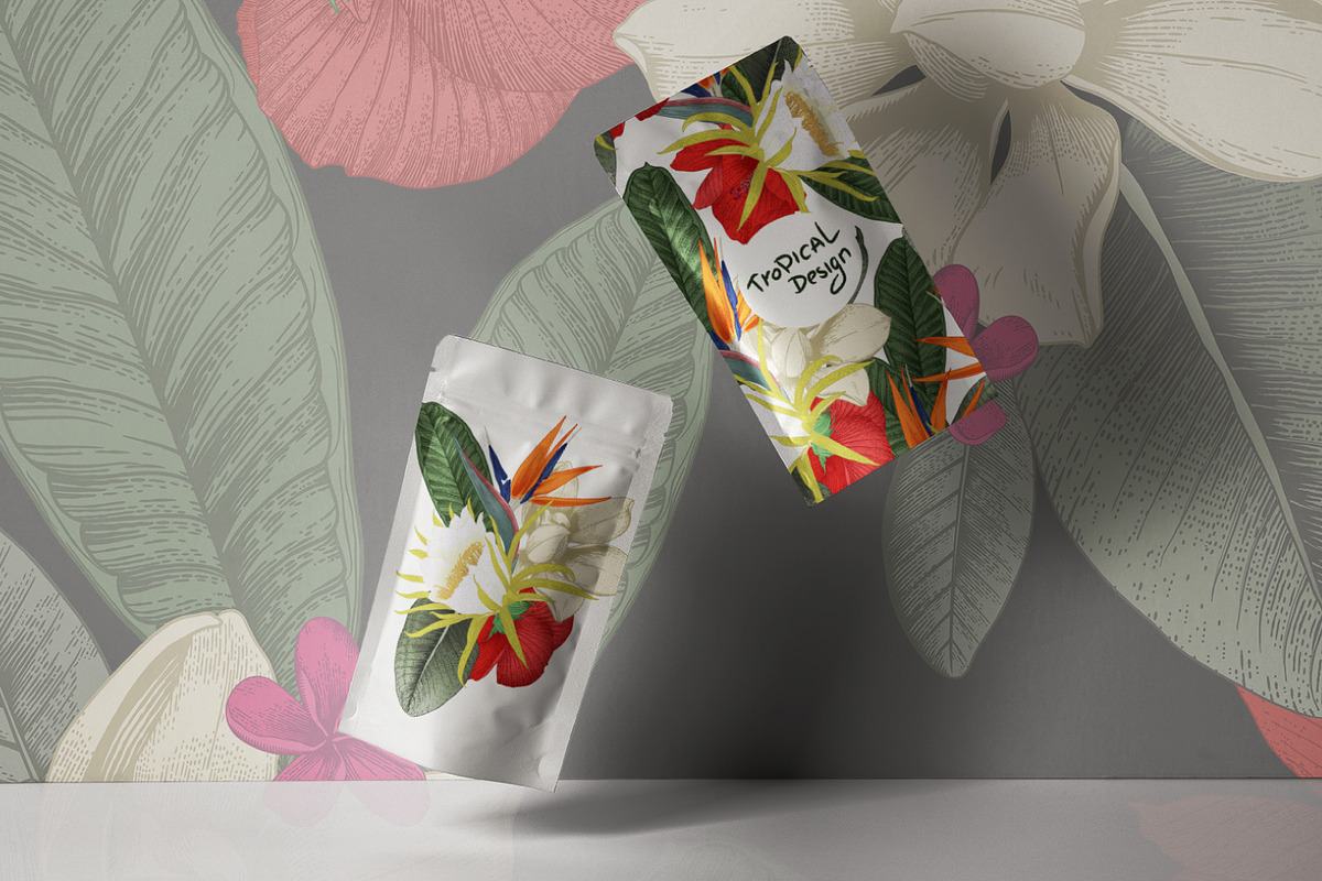 Tropical flowers. VECTOR, a Pattern Graphic by ollalya (Photo 7 of 8)