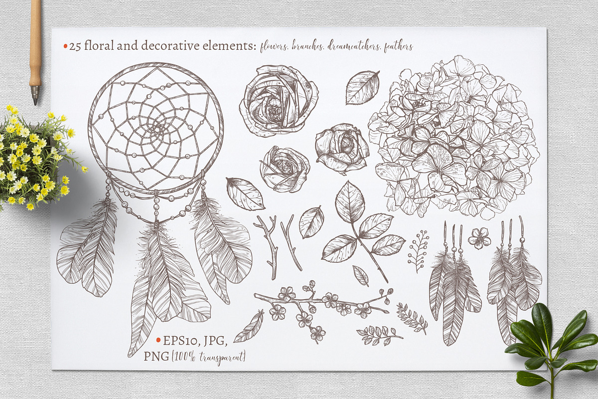 Boho And Tribal Graphic Collection, an Illustration by alexrockheart (Photo 6 of 9)
