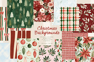 100 Christmas Backgrounds