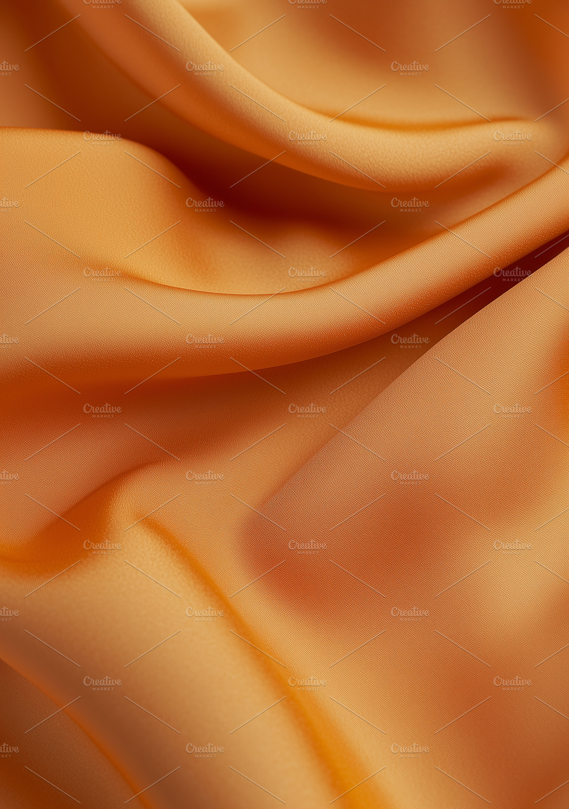 Smooth and luxurious orange silk, a Background Photo by MistyDay