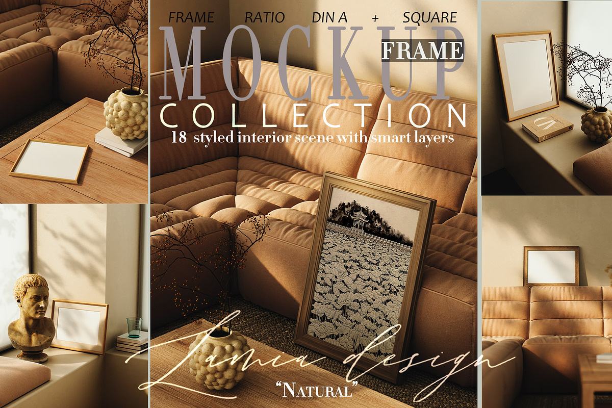 Caramel Sofa Interior Mockup PSD, a Household Mockup by LAMIA DESIGN (Photo 1 of 12)