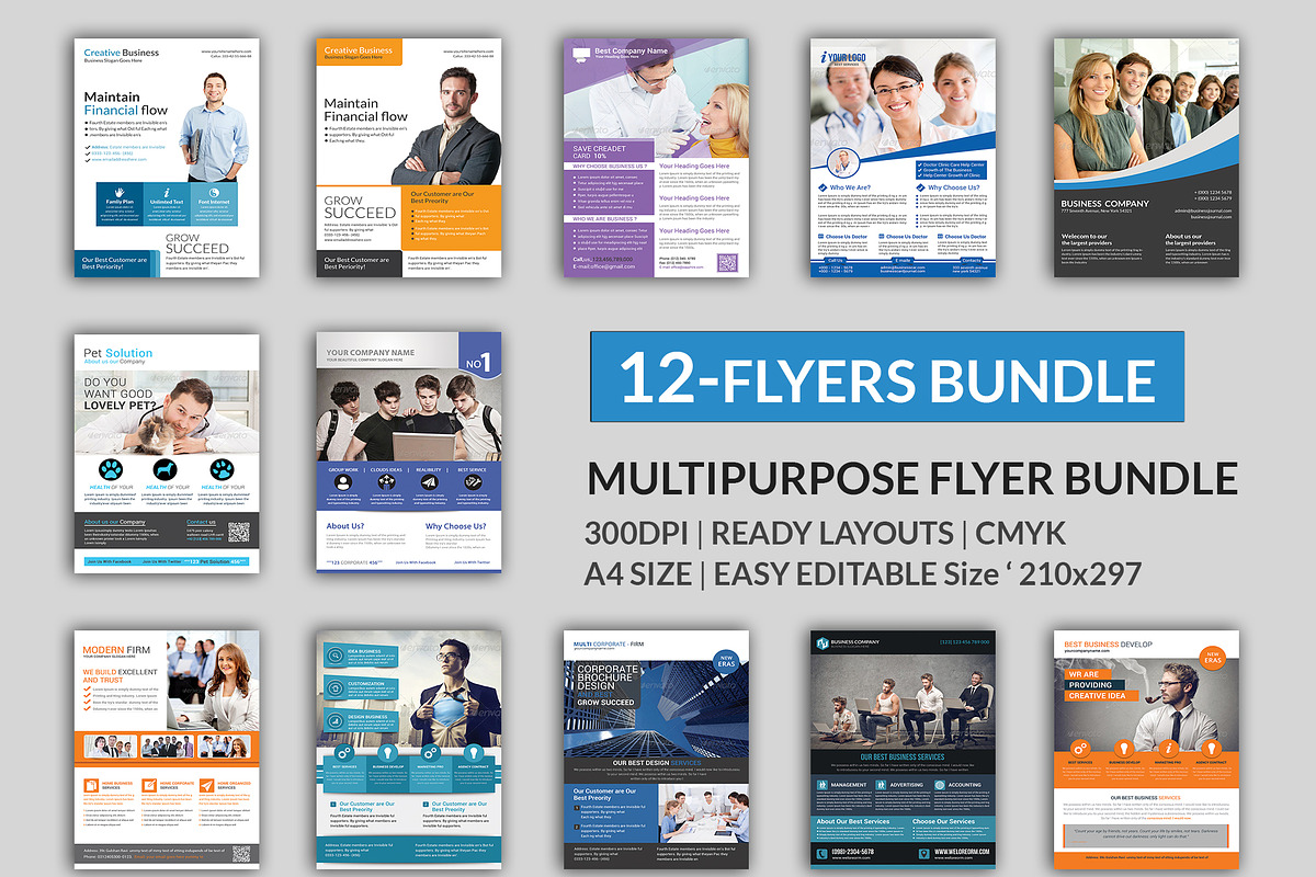 Corporate 12 Flyer Big Bundle, a Flyer Template by AfzaalGraphics
