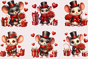 Valentine Cute Mouse Clipart Bundle, a Seasonal Illustration by Craft Nest (Thumbnail 2 of 5)