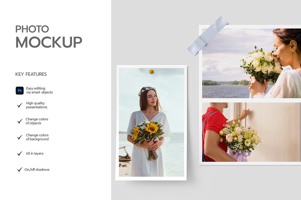 Realistic Polaroid Photo Mockup PSD, an Advertising Mockup by graphypix (Photo 2 of 4)