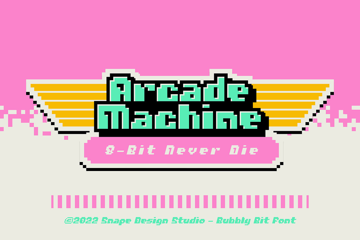Bubbly Bit - Pixel Font, a Font by Snape Design Studio (Photo 4 of 5)