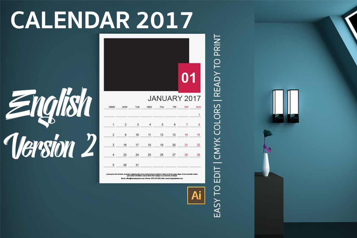 2017 CALENDAR BUNDLE (48 TEMPLATES), a Templates & Theme by Florin Chitic (Photo 4 of 9)