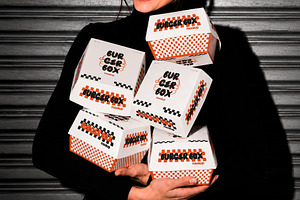 Stacked Fast Food Boxes Mockup