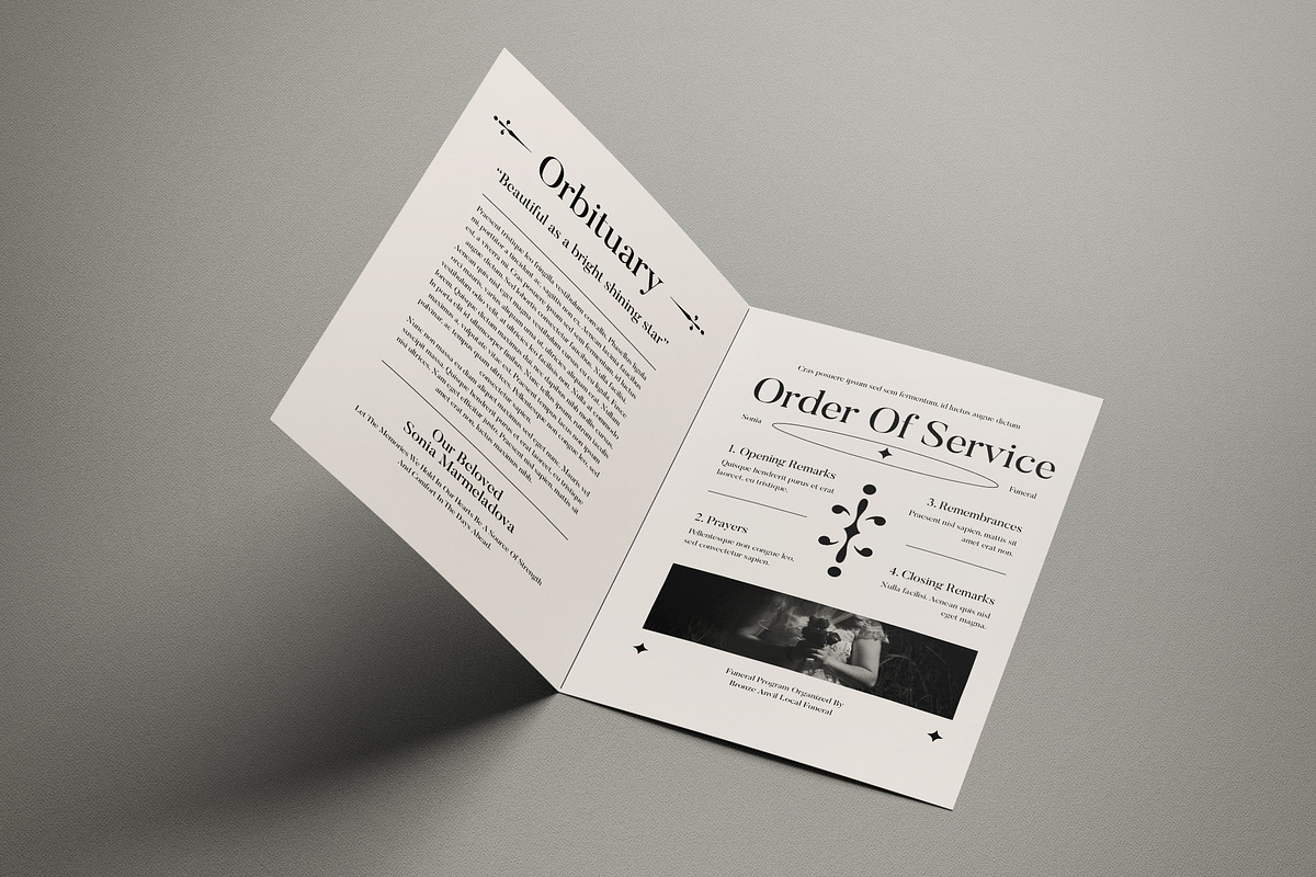 Monochrome Gothic Minimalist Funeral, a Card Template by graphicook (Photo 2 of 3)