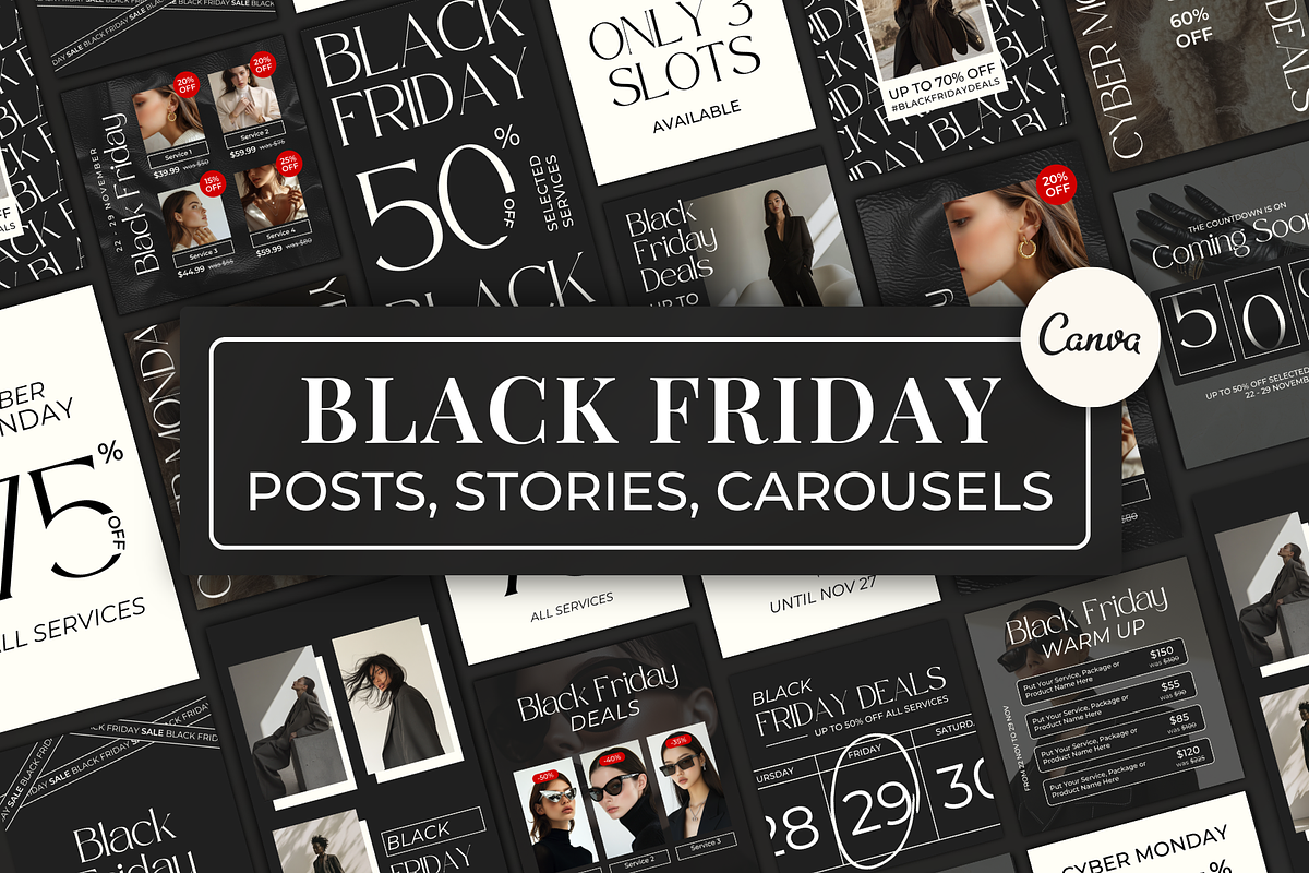 Black Friday Instagram Posts | Canva, a Social Media Template by Meraki Templates (Photo 1 of 8)