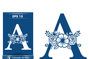 Floral Letter A Monogram Design, a Decorative Illustration by CarWrap design (Thumbnail 3 of 3)