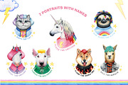 90s Dressed up watercolor animals, an Animal Illustration by AnastasiaFears (Thumbnail 2 of 11)