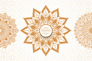 Seamless Golden Mandala Pattern