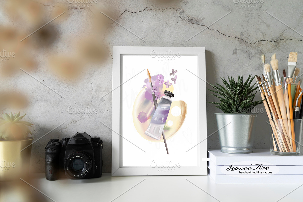 Lilac Watercolor Clipart Set, a Seasonal Illustration by Leonaa art (Photo 7 of 8)
