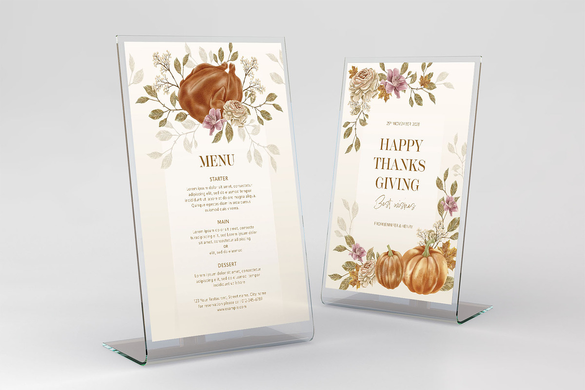 Thanksgiving Menu Card Flyer, a Card Template by BrandPacks (Photo 2 of 4)