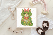 Green Angry Christmas Cat PNG, an Illustration by CraftArtStudio (Thumbnail 4 of 4)
