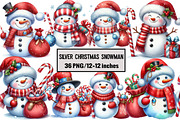 Silver Christmas Snowman, an Illustration by Design Market (Thumbnail 1 of 4)