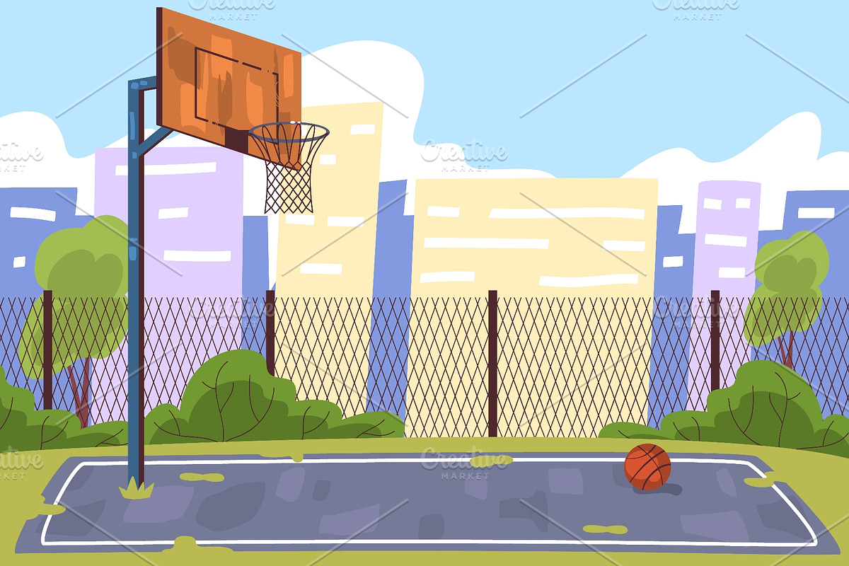 Outdoor basketball court. School, a Sport Illustration by Stock-Smart-Start (Photo 2 of 3)