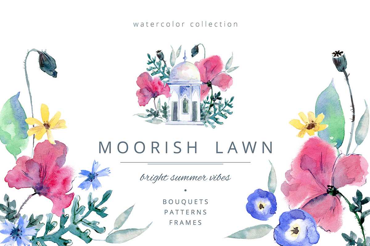 Moorish Lawn graphic set., an Illustration by Dinkoobraz (Photo 1 of 17)